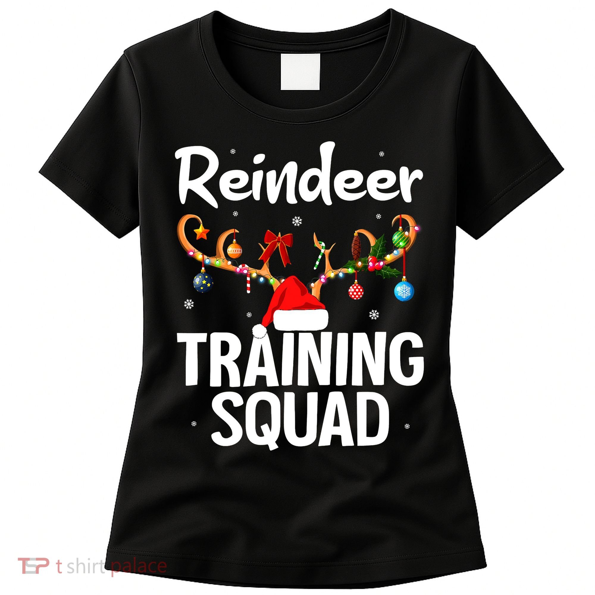 Christmas Running Funny Reindeer Training Squad Team Family Women's T-Shirt