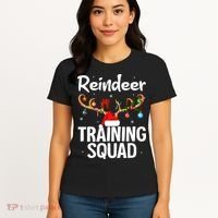 Christmas Running Funny Reindeer Training Squad Team Family Women's T-Shirt thumb 4