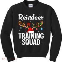 Christmas Running Funny Reindeer Training Squad Team Family Kids Sweatshirt thumb 0