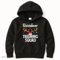 Christmas Running Funny Reindeer Training Squad Team Family Kids Hoodie thumb 0