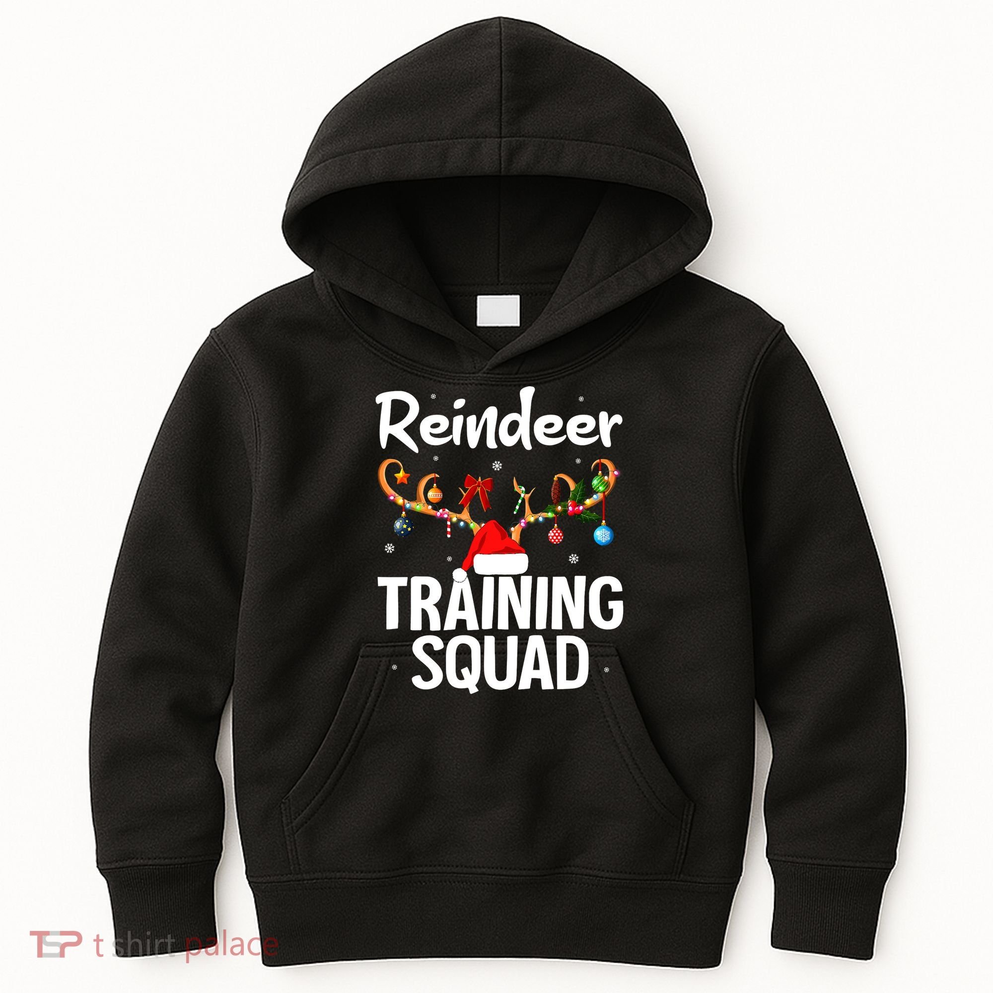 Christmas Running Funny Reindeer Training Squad Team Family Kids Hoodie