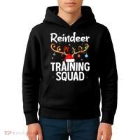 Christmas Running Funny Reindeer Training Squad Team Family Kids Hoodie thumb 4