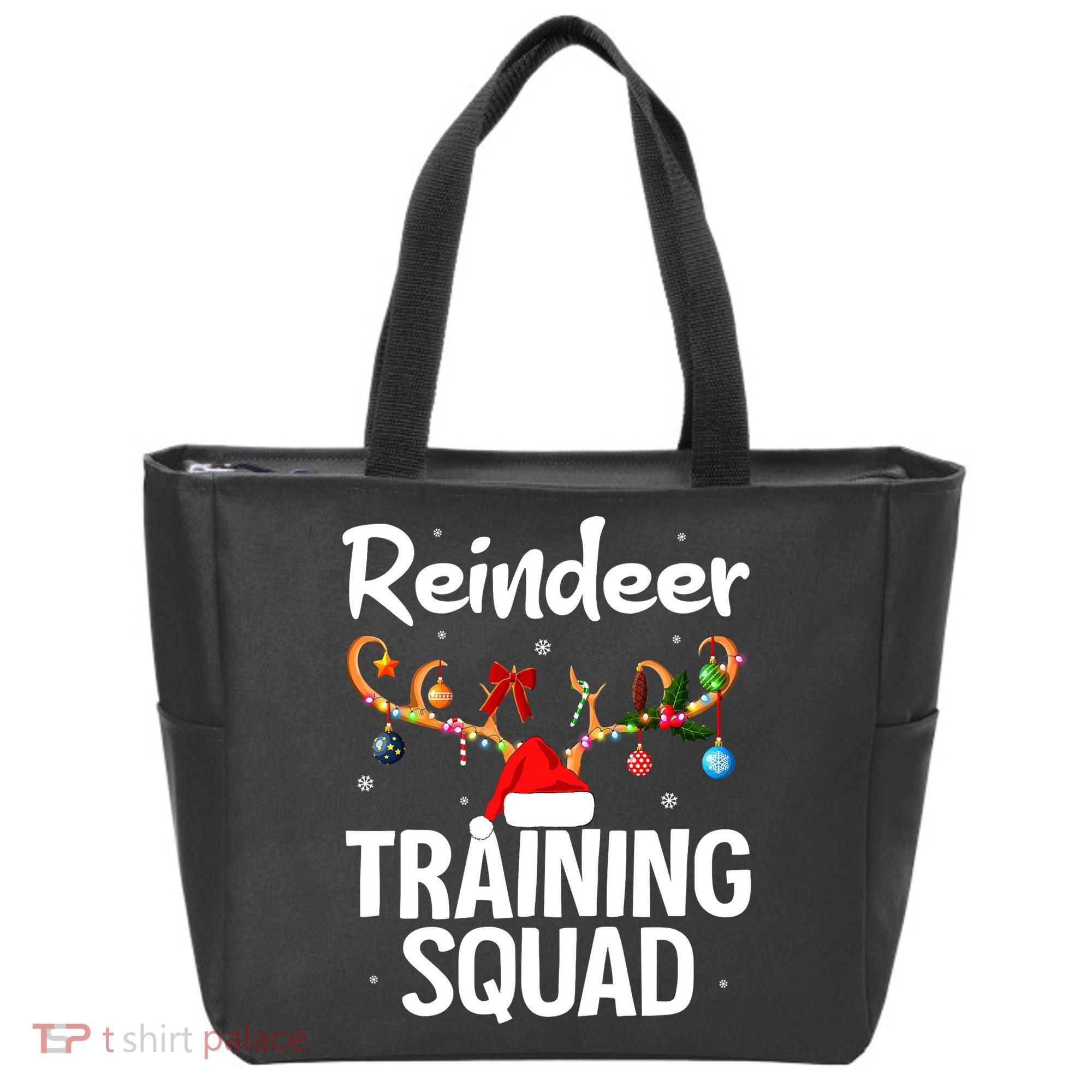 Christmas Running Funny Reindeer Training Squad Team Family Tote Bag