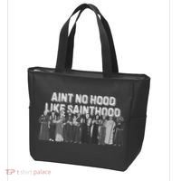 Catholic Religious Faith Prayer AinT No Hood Like Sainthood Tote Bag thumb 3