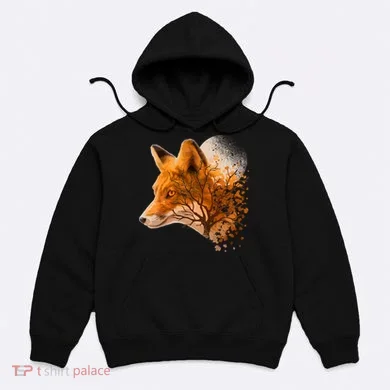Cool Red Fox Tree Hoodie