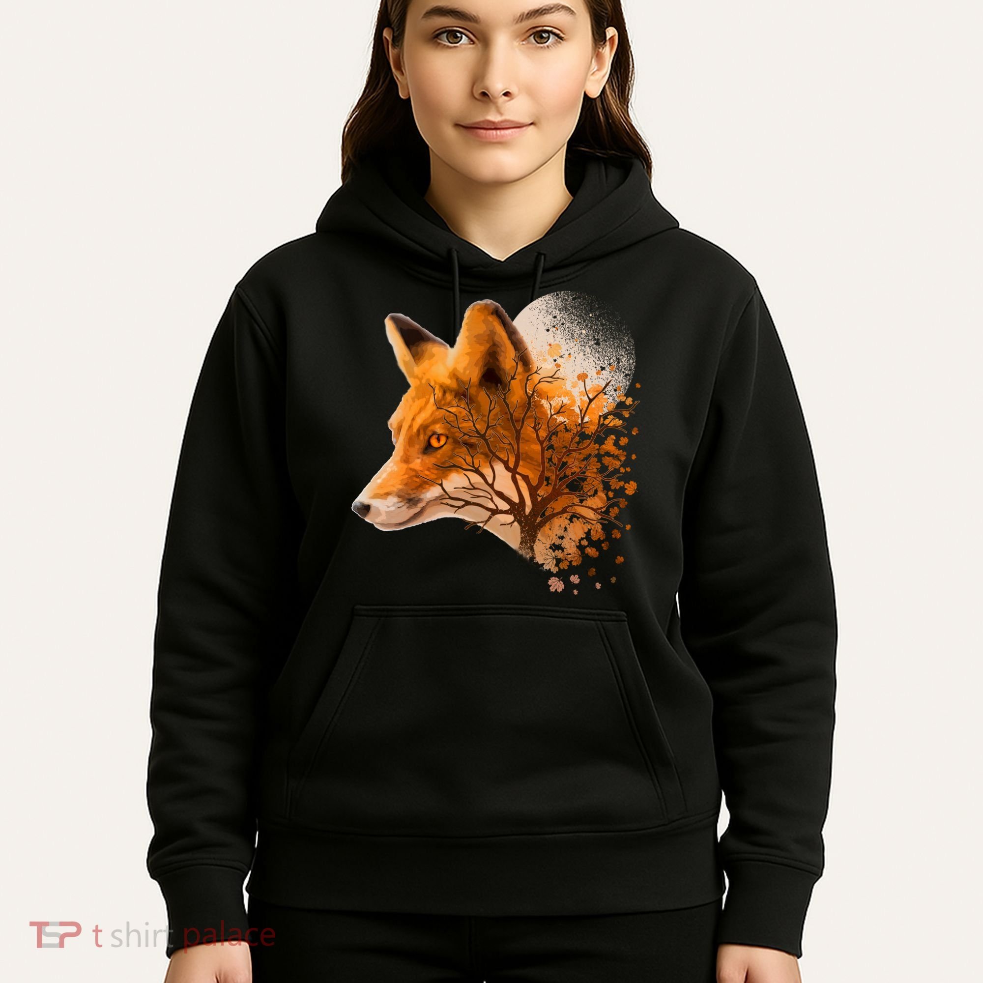 Cool Red Fox Tree Hoodie