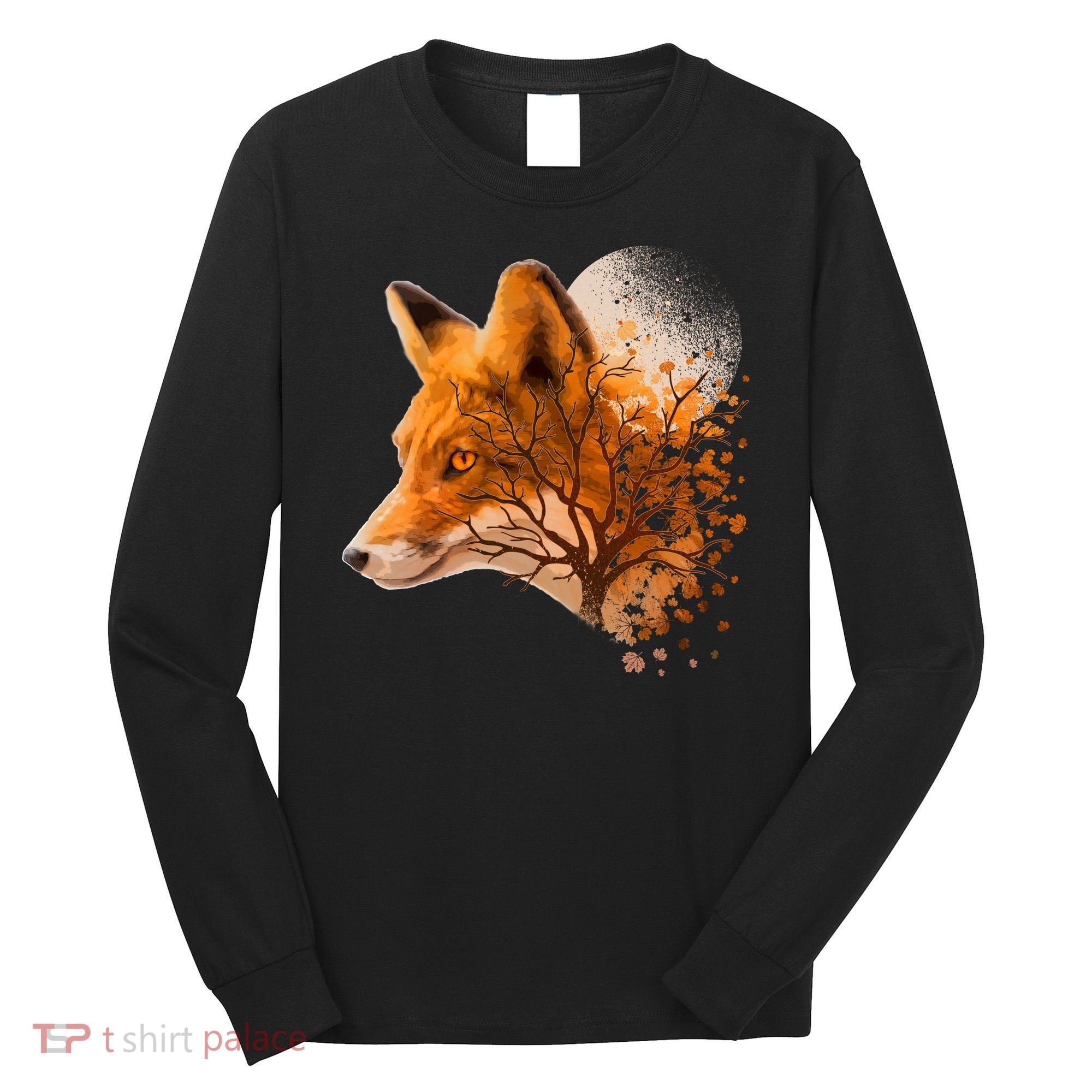 Cool Red Fox Tree Long Sleeve Shirt