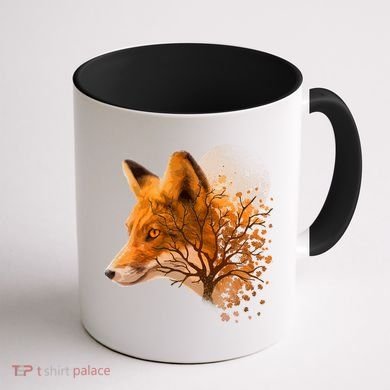Cool Red Fox Tree Coffee Mug back