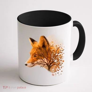 Cool Red Fox Tree Coffee Mug back