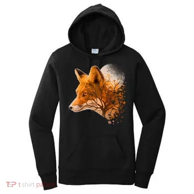 Cool Red Fox Tree Women's Hoodie