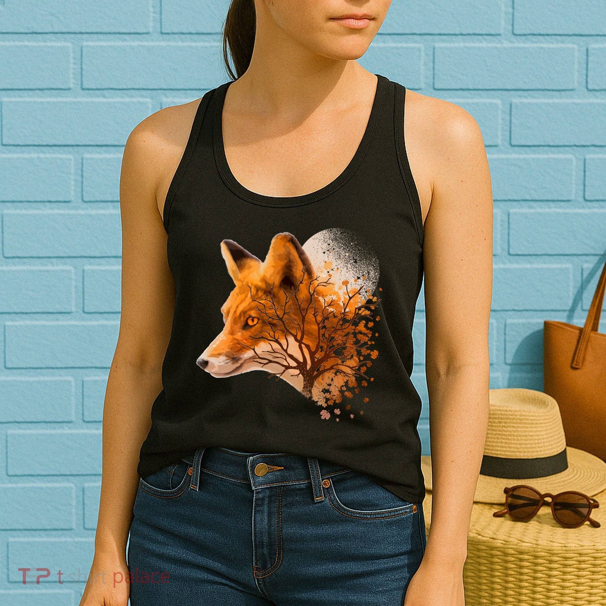 Cool Red Fox Tree Women's Tank Top