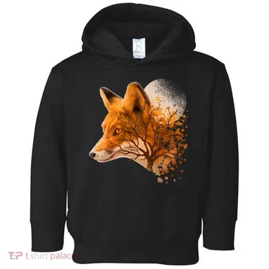 Cool Red Fox Tree Toddler Hoodie