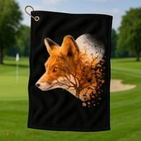 Cool Red Fox Tree Golf Towel thumb 1