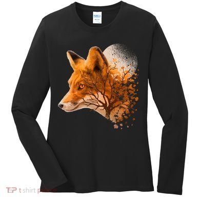 Cool Red Fox Tree Women's Long Sleeve Shirt