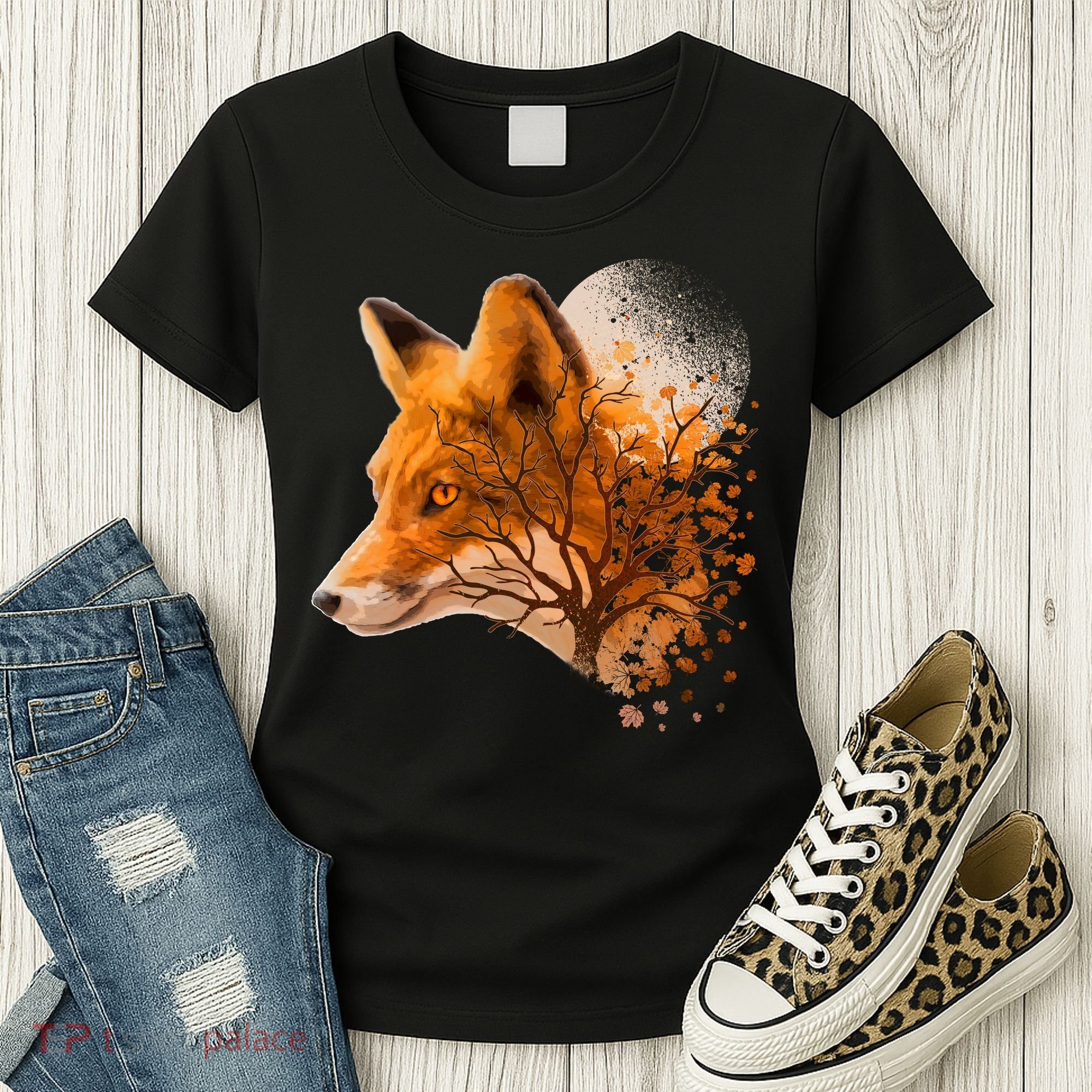 Cool Red Fox Tree Women's T-Shirt