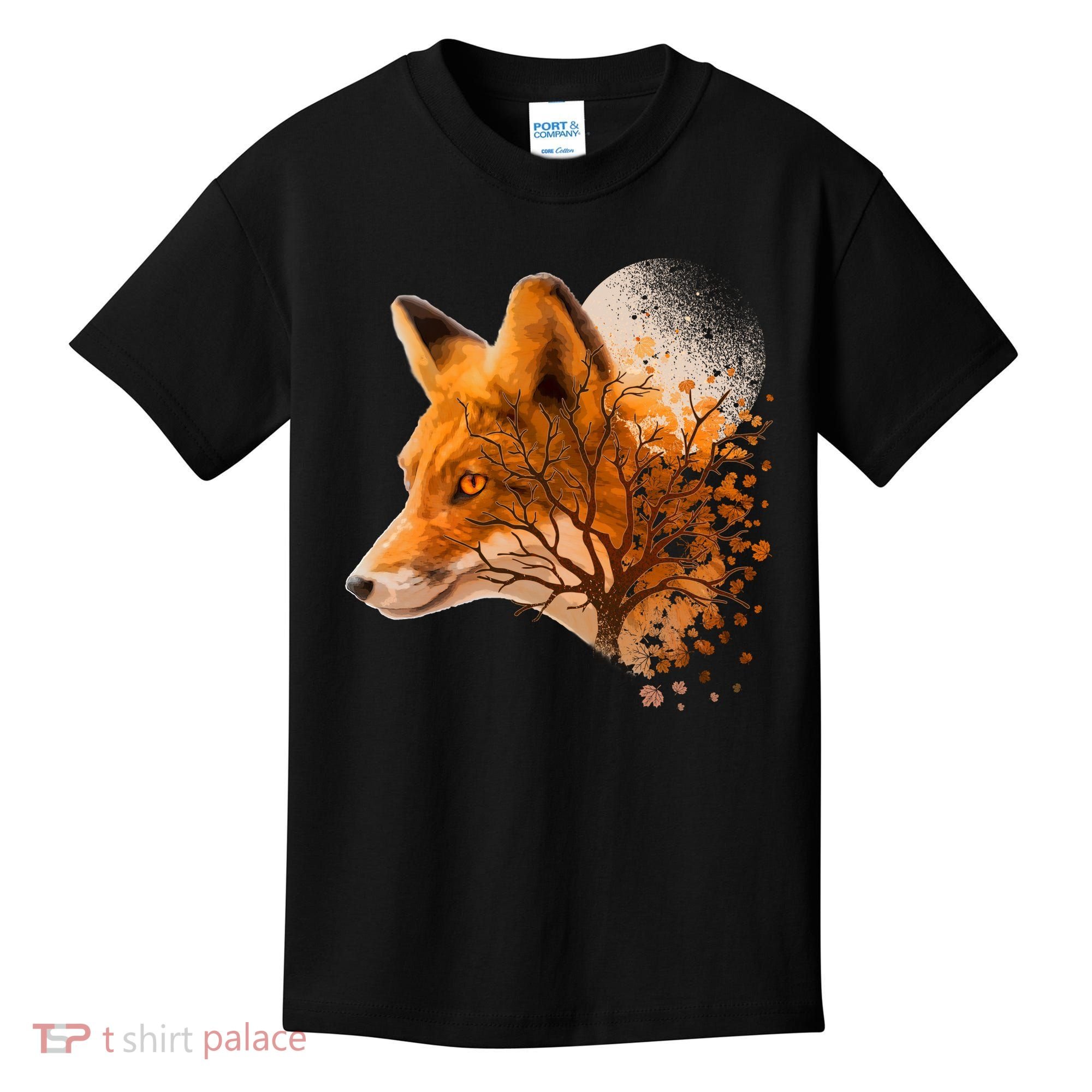 Cool Red Fox Tree Kids T-Shirt