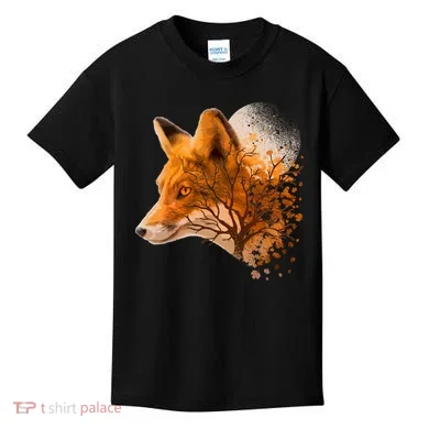 Cool Red Fox Tree Kids T-Shirt