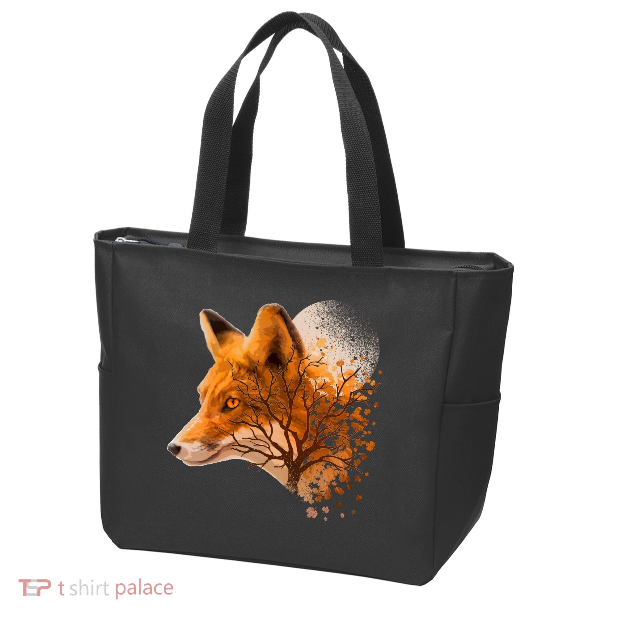 Cool Red Fox Tree Tote Bag