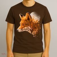 Cool Red Fox Tree T-Shirt thumb 3