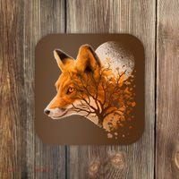 Cool Red Fox Tree Coaster thumb 0