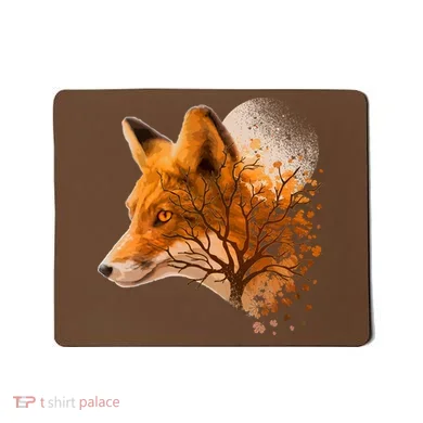 Cool Red Fox Tree Mousepad