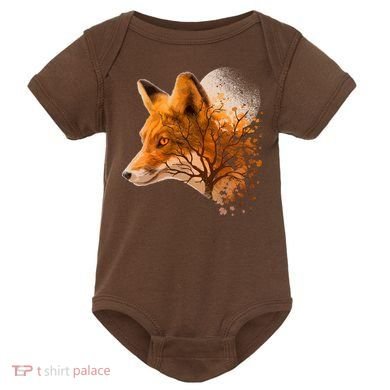 Cool Red Fox Tree Baby Bodysuit