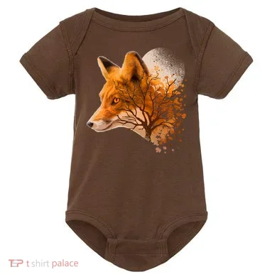Cool Red Fox Tree Baby Bodysuit