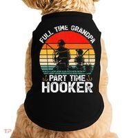 Cute Retro Full Time Grandpa Part Time Hooker Fathers Day Fishing Doggie Tank thumb 0