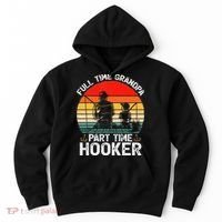 Cute Retro Full Time Grandpa Part Time Hooker Fathers Day Fishing Hoodie thumb 0