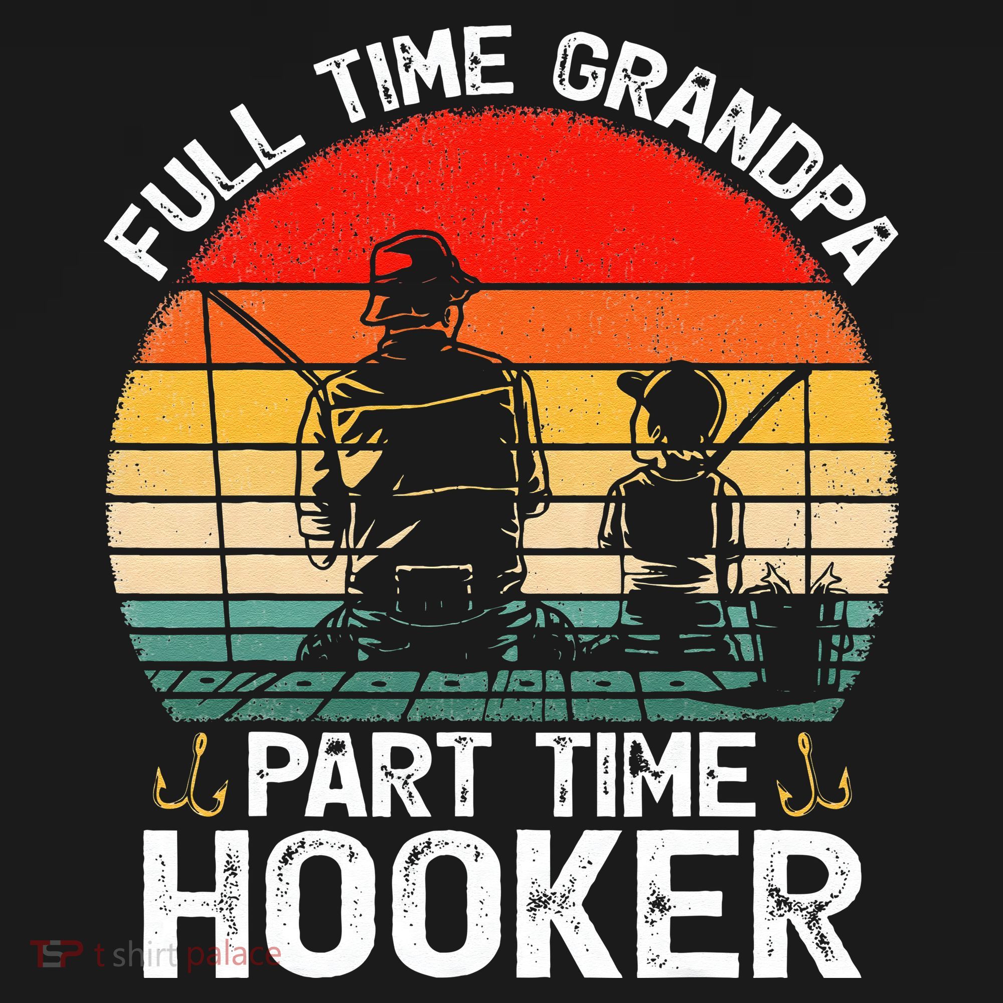 Cute Retro Full Time Grandpa Part Time Hooker Fathers Day Fishing Mousepad