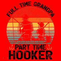Cute Retro Full Time Grandpa Part Time Hooker Fathers Day Fishing Santa Hat thumb 1