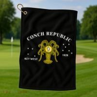 Conch Republic Flag Lobster Florida Keys Lobster Season Golf Towel thumb 1