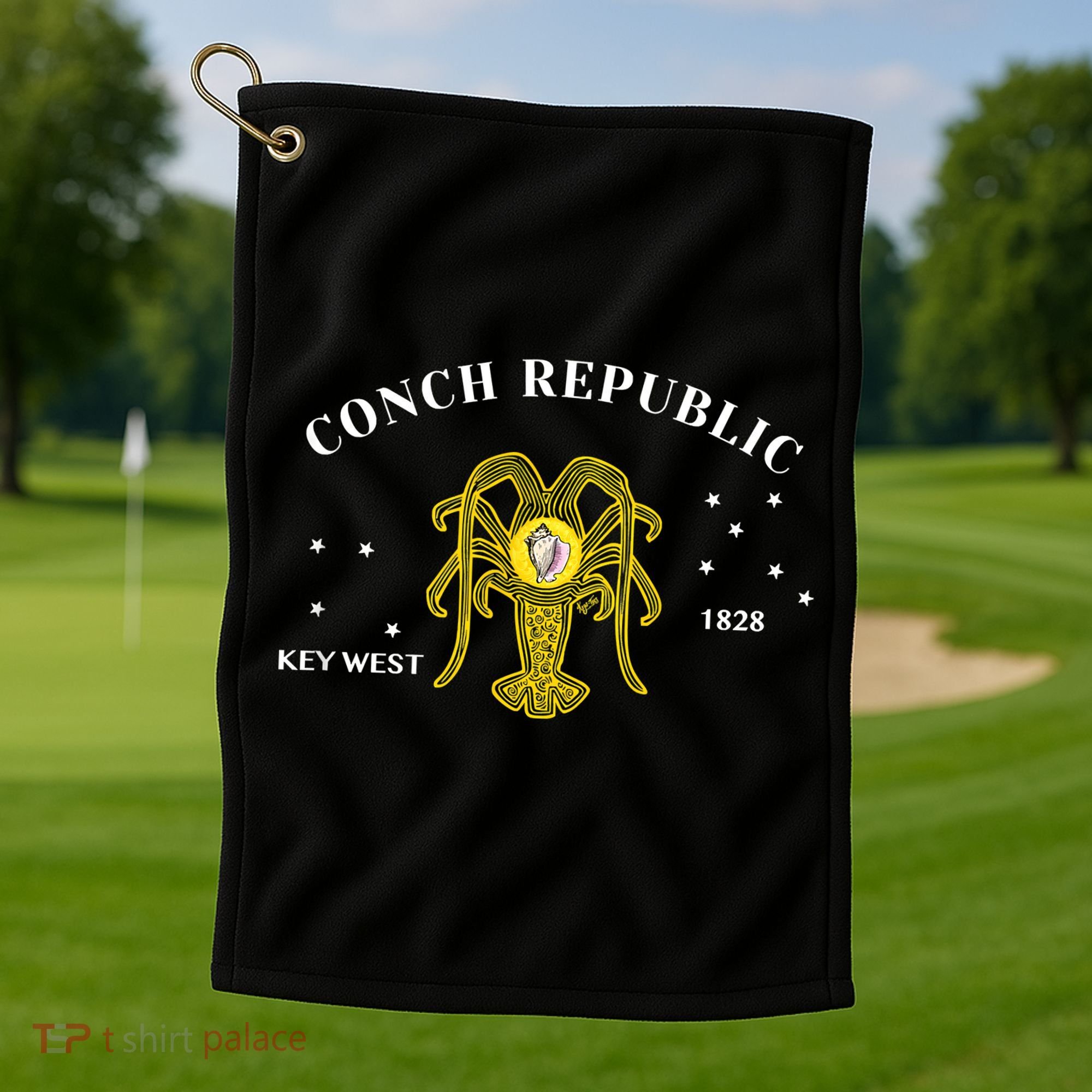 Conch Republic Flag Lobster Florida Keys Lobster Season Golf Towel