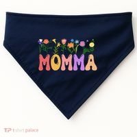 Cute Retro Floral Momma USA-Made Doggie Bandana thumb 0