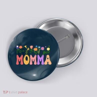 Cute Retro Floral Momma Button