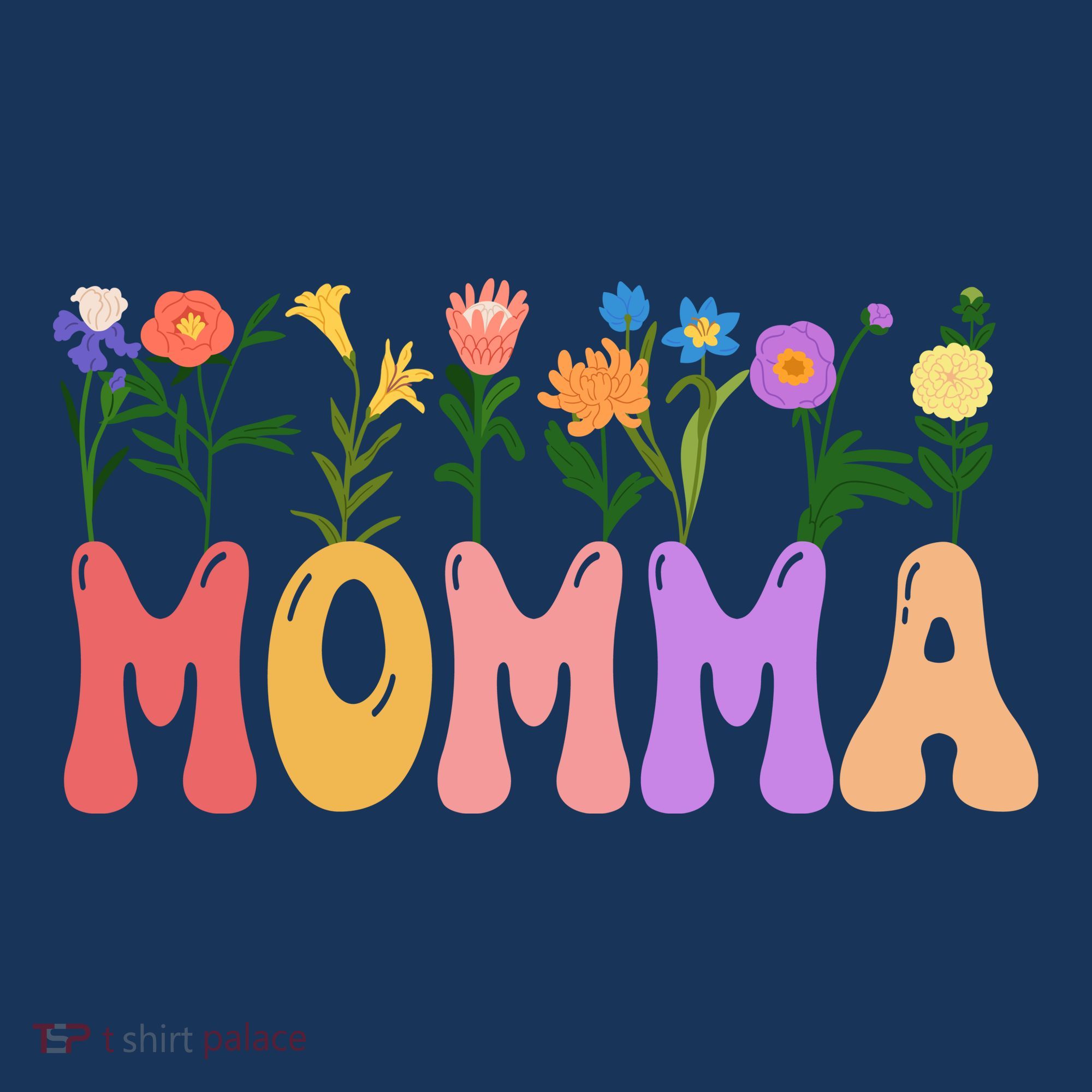 Cute Retro Floral Momma Women's Long Sleeve Shirt