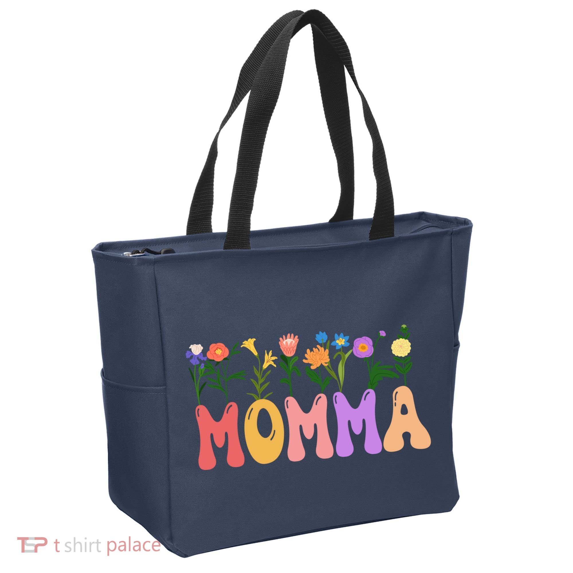 Cute Retro Floral Momma Tote Bag