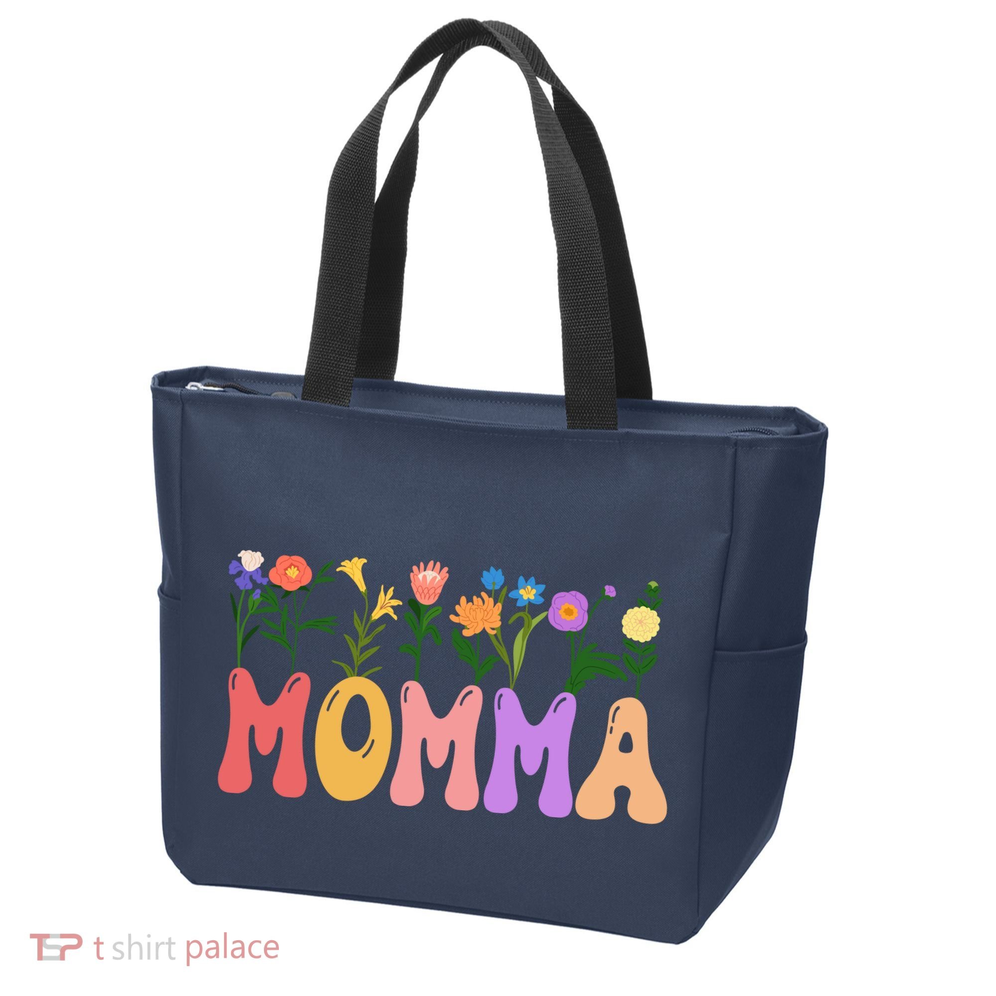 Cute Retro Floral Momma Tote Bag