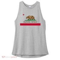 California Republic Flag Patriotic State Travel Usa Ladies PosiCharge Tri-Blend Wicking Tank thumb 0