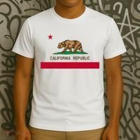 California Republic Flag Patriotic State Travel Usa T-Shirt thumb 3