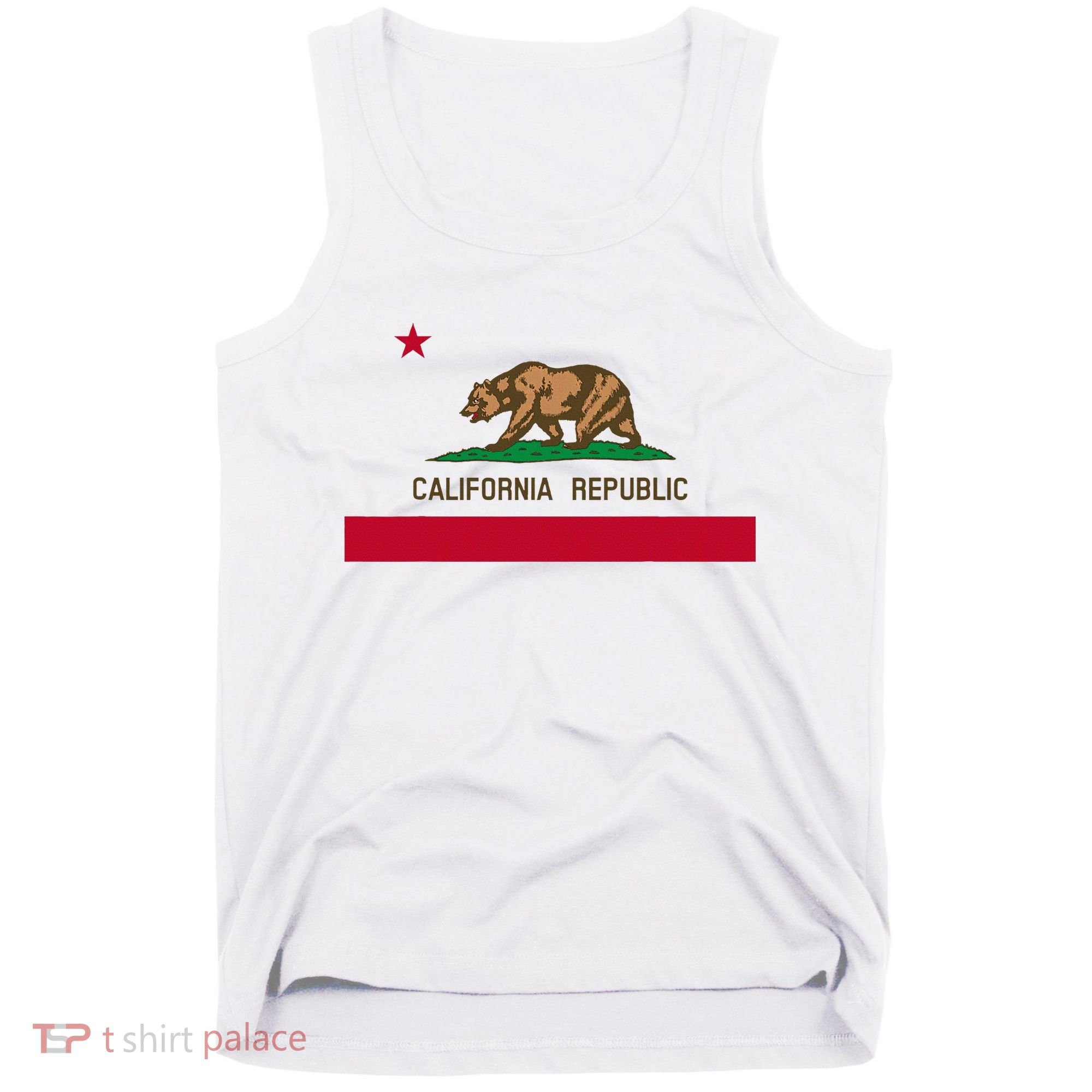California Republic Flag Patriotic State Travel Usa Tank Top