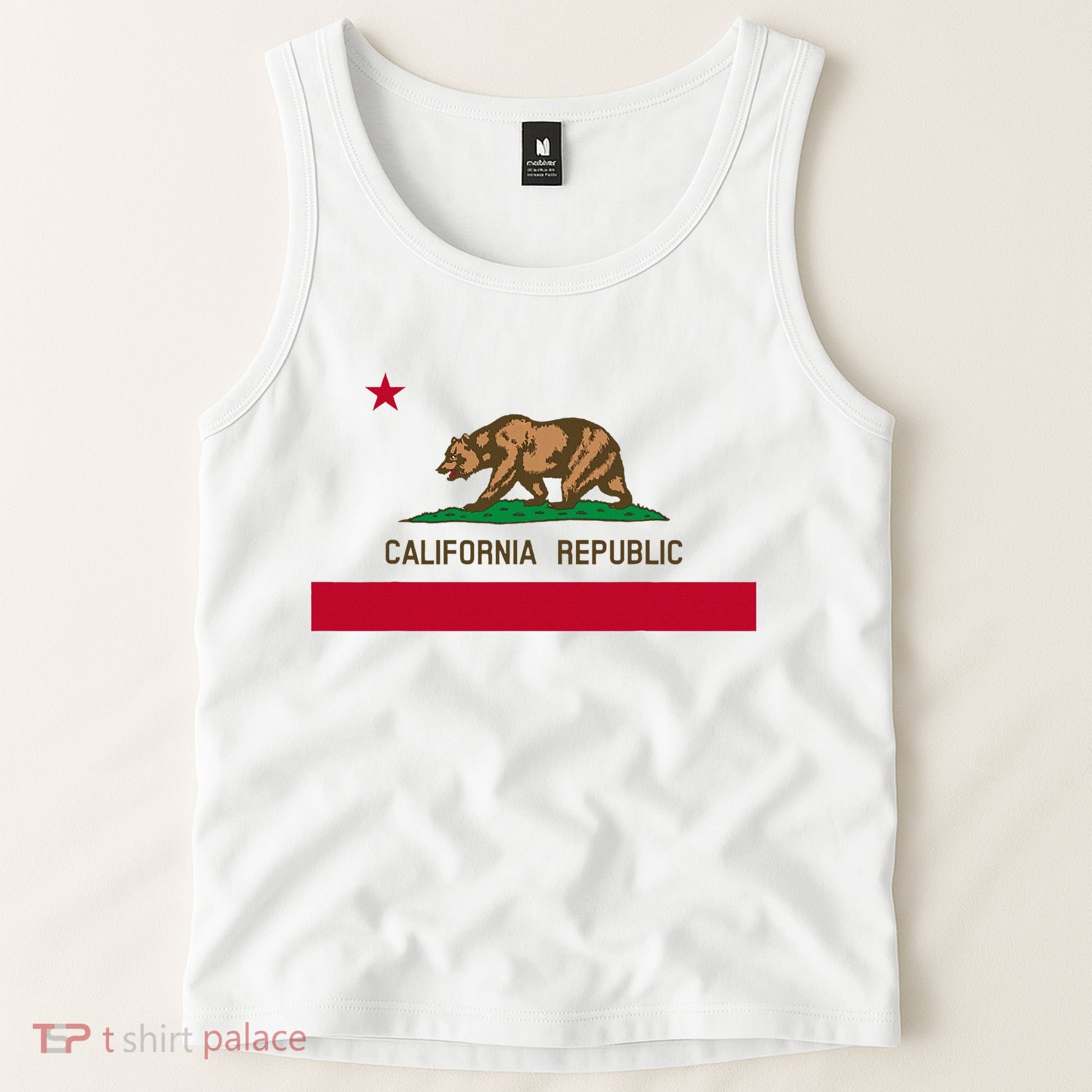 California Republic Flag Patriotic State Travel Usa Tank Top