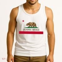 California Republic Flag Patriotic State Travel Usa Tank Top thumb 3