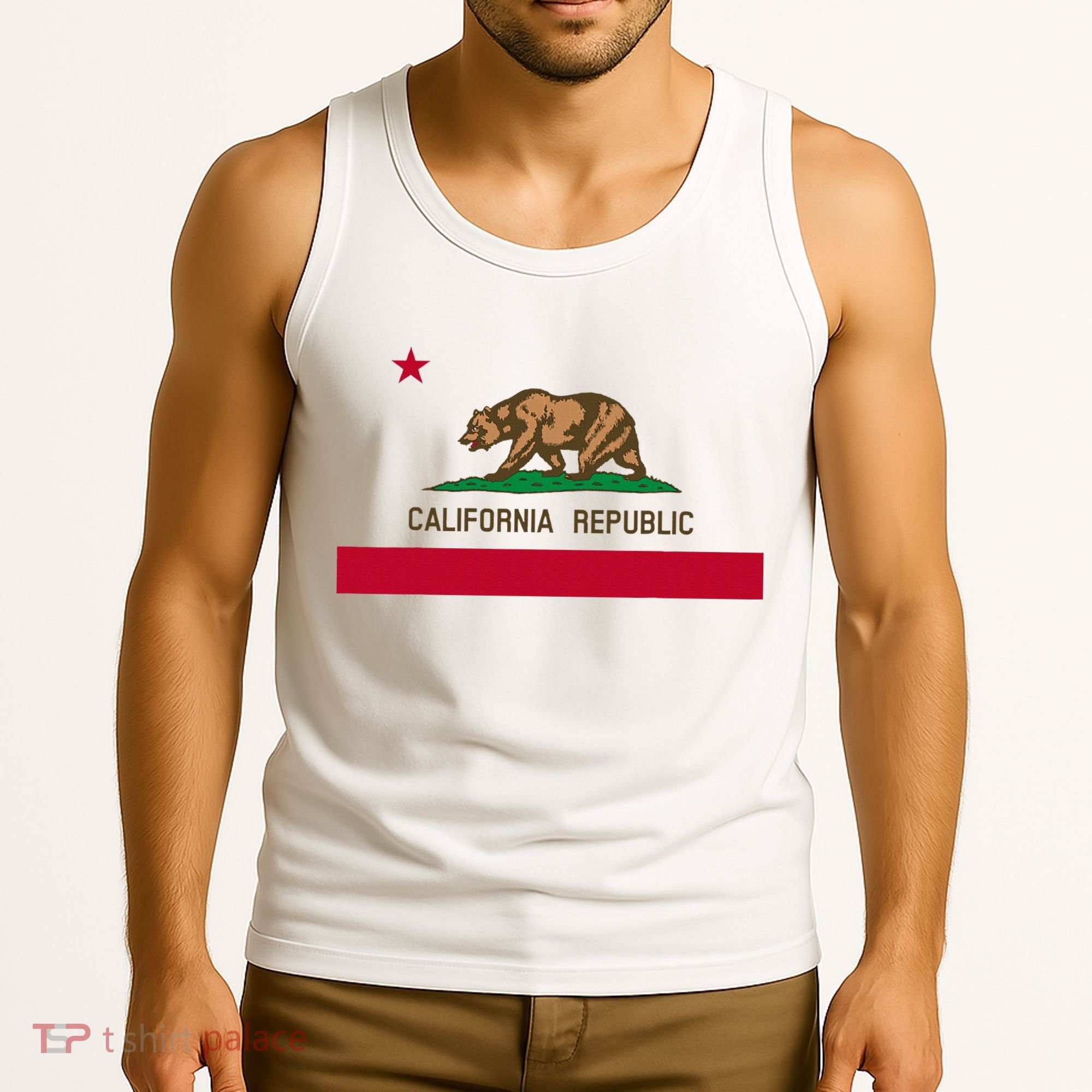 California Republic Flag Patriotic State Travel Usa Tank Top