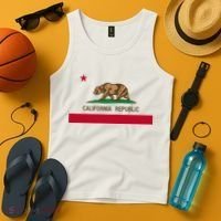 California Republic Flag Patriotic State Travel Usa Tank Top thumb 4