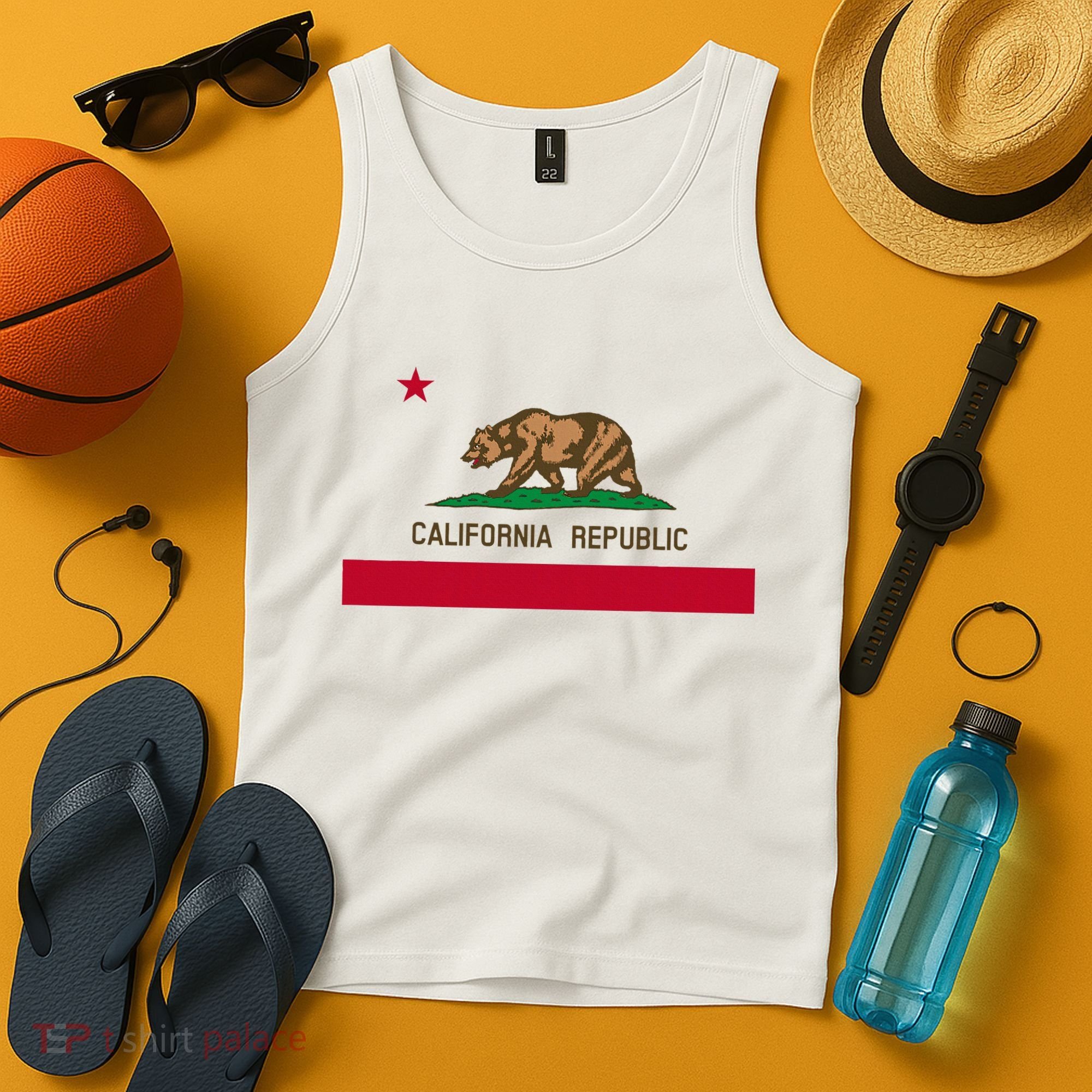 California Republic Flag Patriotic State Travel Usa Tank Top
