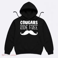 Cougars Ride Free Mustache Rides Cougar Bait Hoodie thumb 0