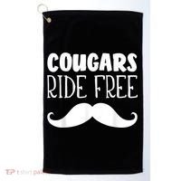 Cougars Ride Free Mustache Rides Cougar Bait Golf Towel thumb 0