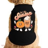Cute Retro Fall Pumpkin Spice Tis The Season Doggie Tank thumb 0