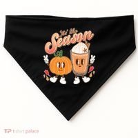 Cute Retro Fall Pumpkin Spice Tis The Season USA-Made Doggie Bandana thumb 0